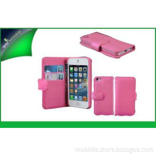 Flip Style Apple Iphone 5 Leather Cases With Card Slot / Sl